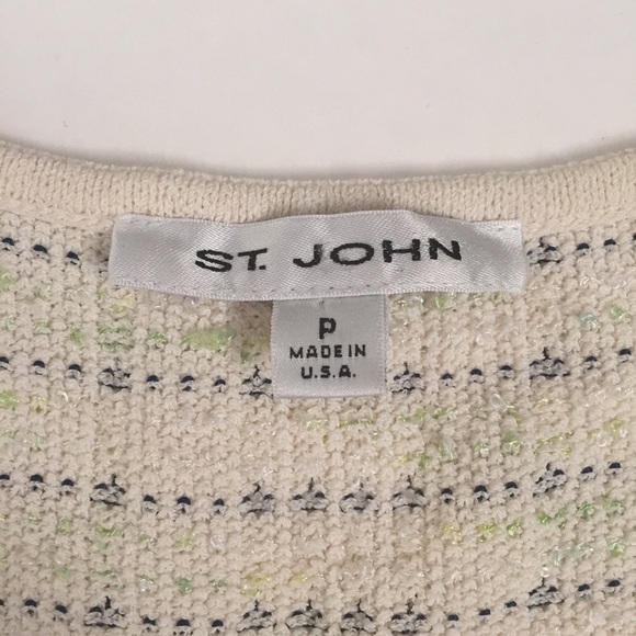 St. John Texture Sleeveless U Neckline Top - Picture 3 of 5